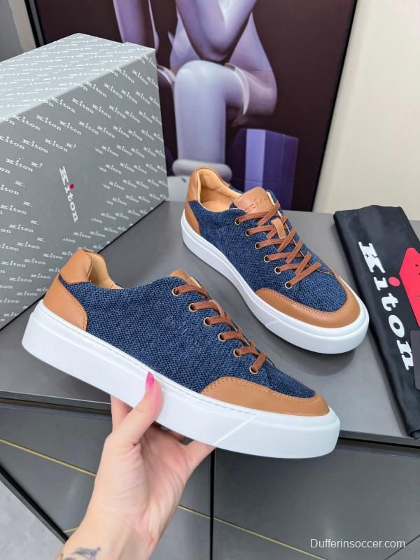 Kiton 2025/SS Tie-Detail Old Money Style Casual Men's Shoes - KFY00320