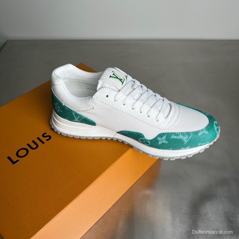 Louis Vuitton Run Away Leather Round Toe Lace-Up Low Top Casual Shoes - YC
