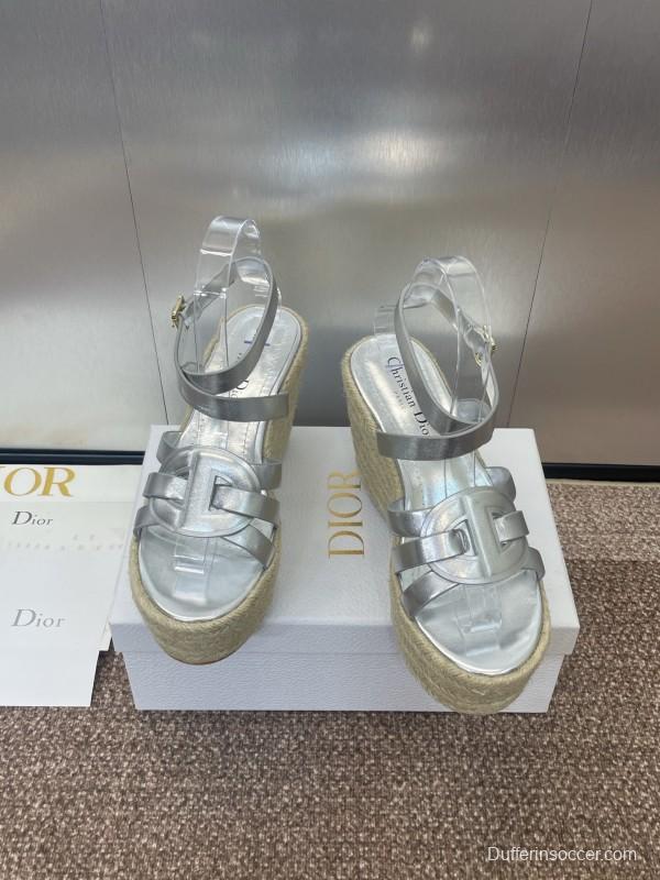 Dior D-Club Jelly Color Hollow Layered Cross Strap Platform High Heel Women's Shoes - KFY00290