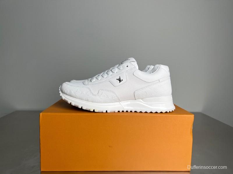 Louis Vuitton Run Away Leather Round Toe Lace-Up Low Top Casual Shoes - YC