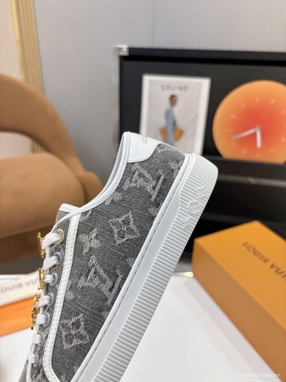 Louis Vuitton Lagoon Series Denim Sneakers with Monogram Embossing - AS00300