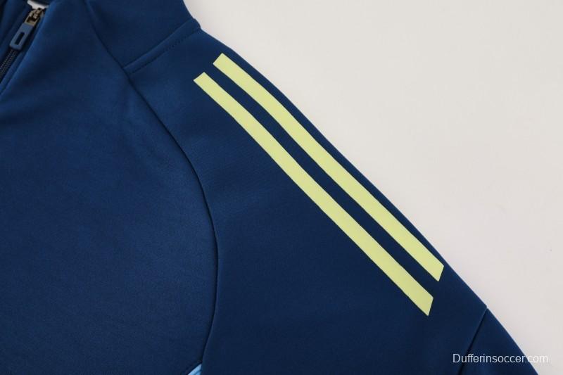 2025 Adidas Azure Blue Full Zipper Jacket+Long Pants