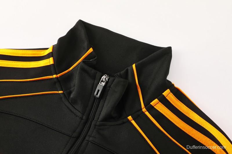 25/26 Roma Black Full Zipper Jacket+Long Pants