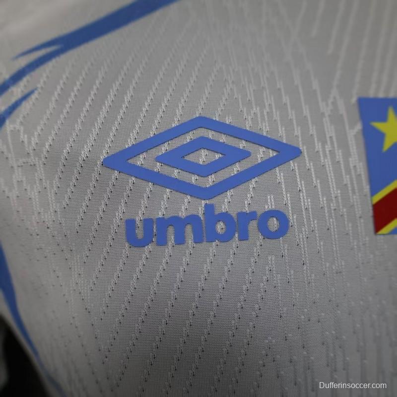 Player Version 2026 DR Congo Third White Blue Geometric Jersey