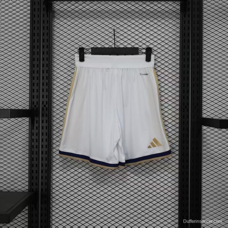 2026 Player Version  Italy Home White with Gold Stripes Shorts