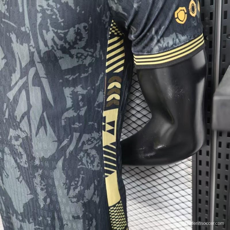 2026 Player Version Portugal Dark Grey with Abstract Graphic Pattern Jersey