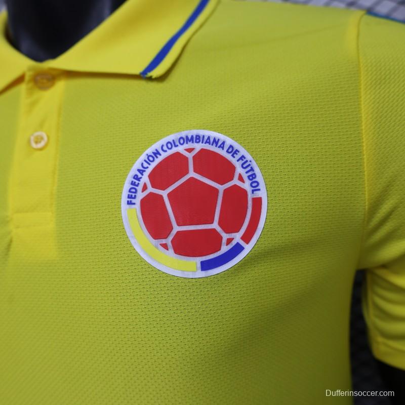 Player Version 2026 Colombia Yellow POLO Jersey