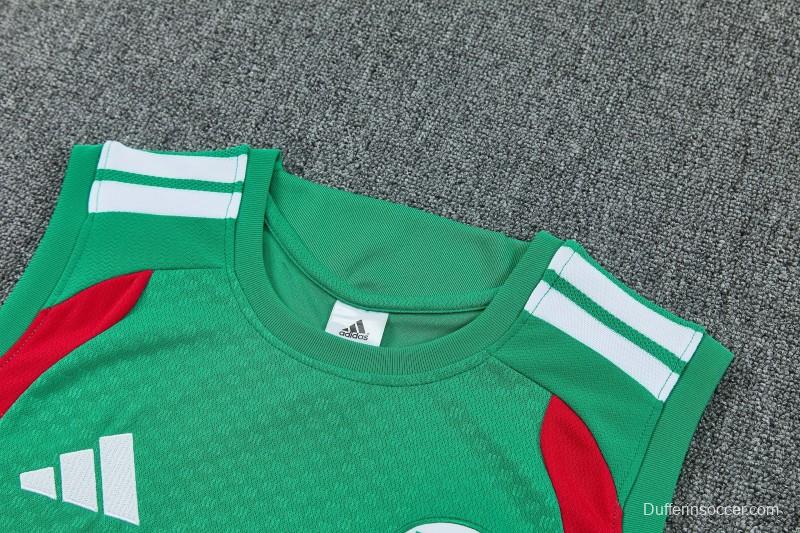 26/27  Algeria Green Sleeveless Training Vest +Shorts Set