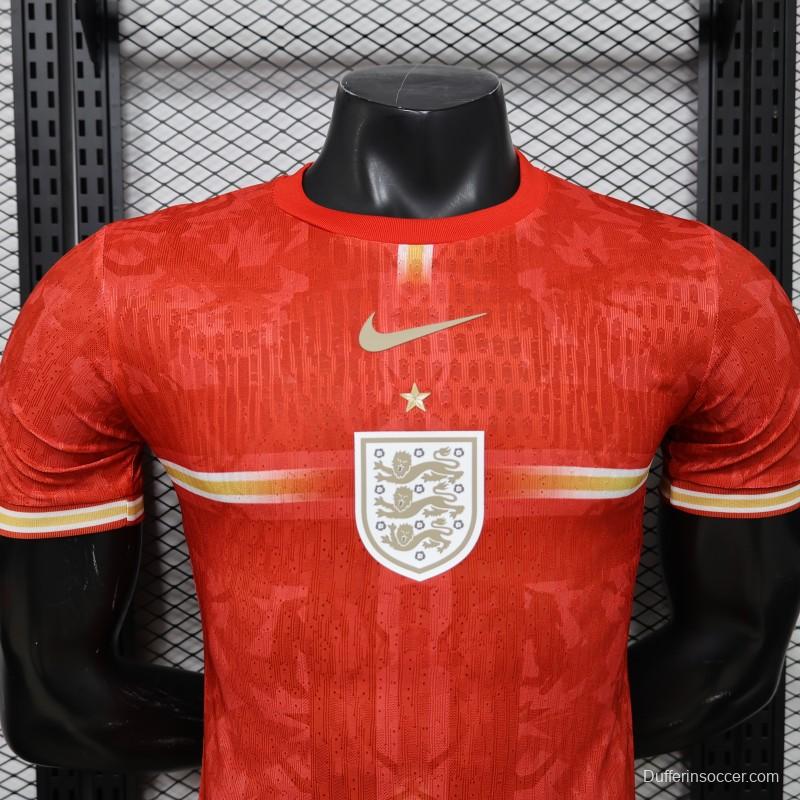 Player Version 2026 England Away Red with Gold Lion  Special Edition Jersey