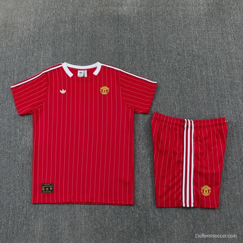26/27  Manchester United Red Short Sleeve+Soccer Shorts