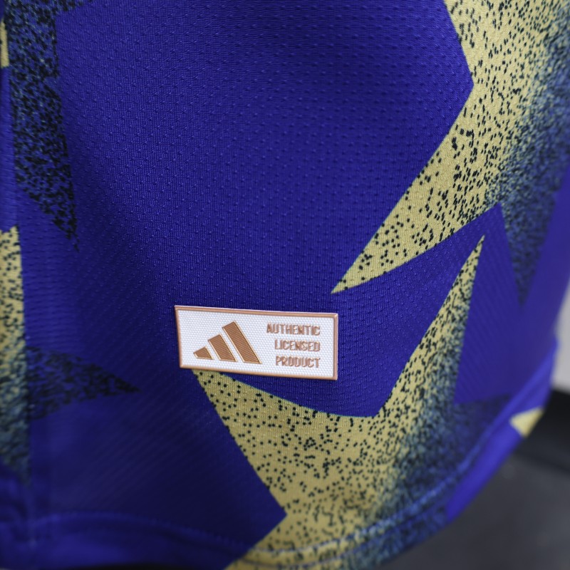 Player Version 2026  Argentina AFA Adidas Special Edition Royal Blue Gold Star Print Champions Jersey