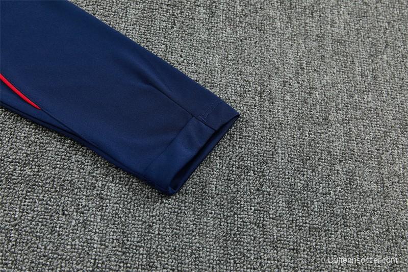 2026 England Navy Blue  Half Zipper Jacket Tracksuit + Long Pants (Nike)