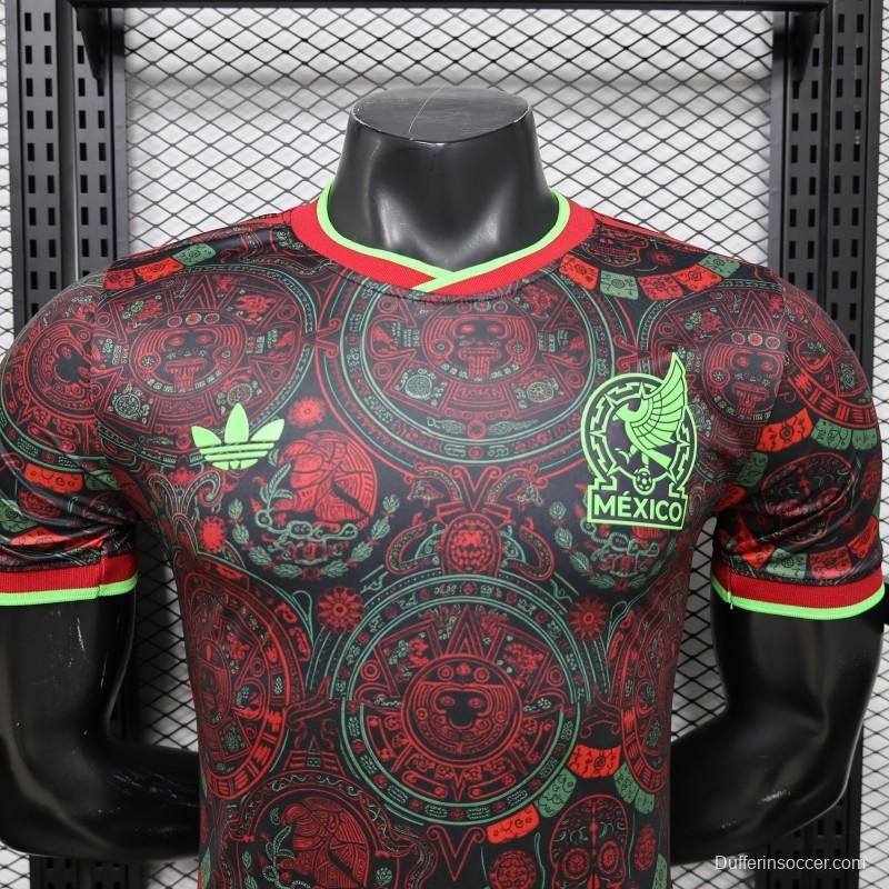 Player Version 2026 Mexico  Black with Aztec Calendar & Day of the Dead Special Edition Jersey