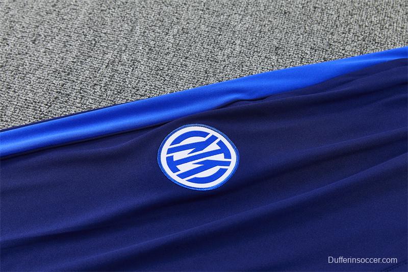 2026 Inter Milan Dark Navy Blue Half Zipper Jacket Tracksuit + Long Pants