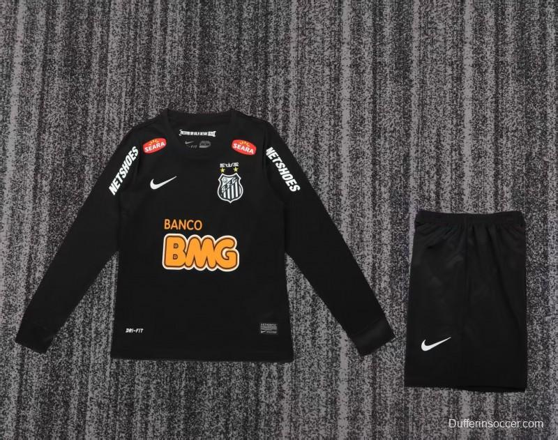 Retro Kids 12/13 Santos FC Black Long Sleeve Jersey