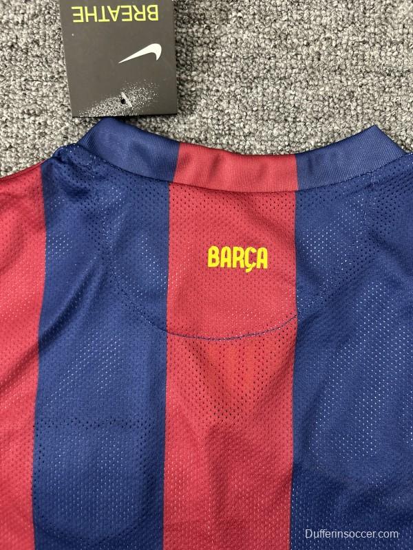 Retro Kids 14/15 Barcelona Home Long Sleeve Jersey