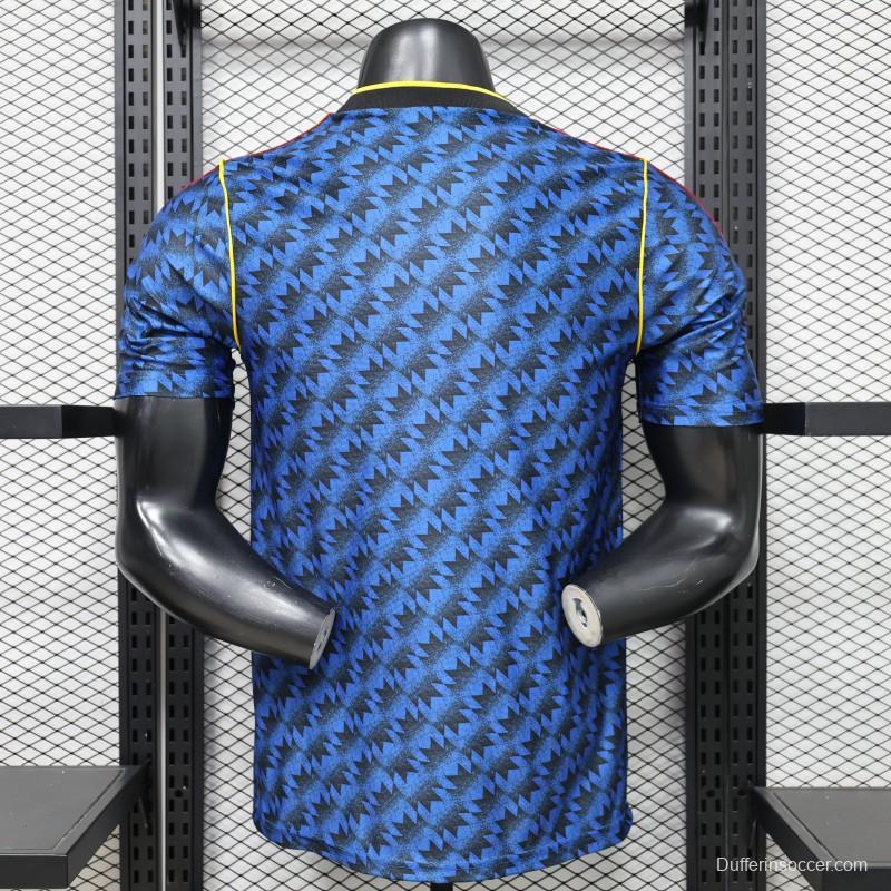 Player Version 2026 Manchester United Blue with Black  Away Jersey