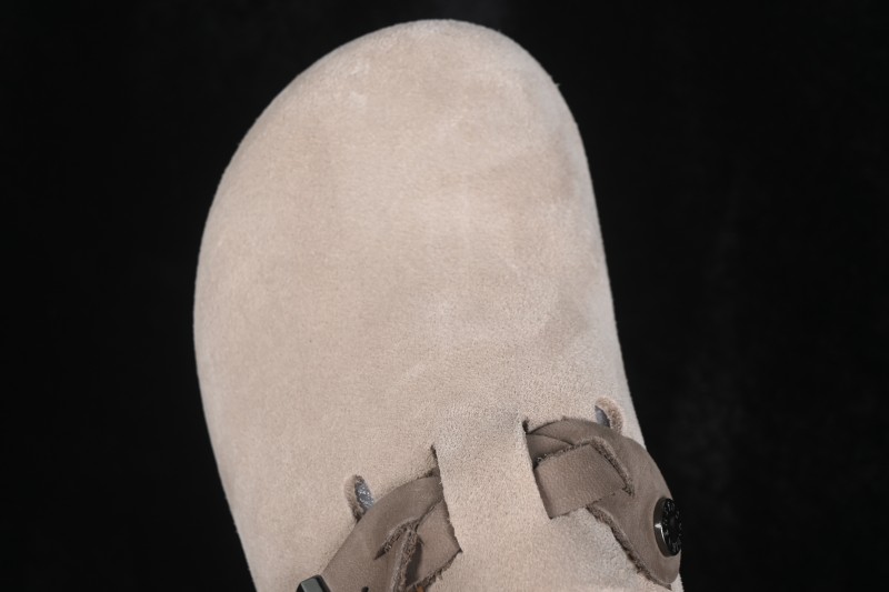 Birkenstock Sandals Series 0560771 Grey Knit with Soft Leather and Lambswool Lining
