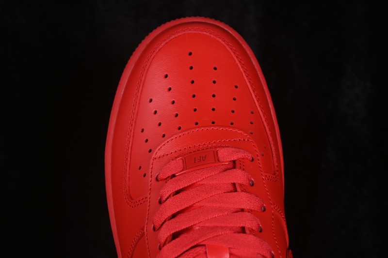 Nike Air Force 1 '07 Low Basketball Shoes with Classic Red Leather Upper
