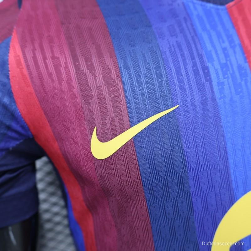 Player Version 26/27 FC Barcelona Deep Blue & Red Stripe  Home Jersey