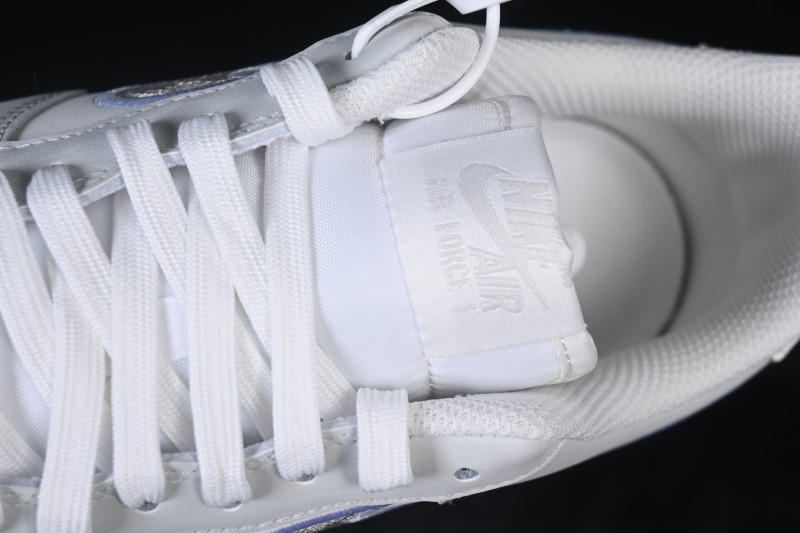 Nike Air Force 1 '07 Low White Grey Embroidery Casual Skateboard Shoes - IB6842-100