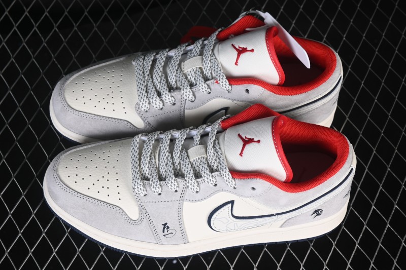 Nike Air Jordan 1 Low Retro Basketball Shoes with Horse Embossed Pattern Custom Edition - JY6988-136