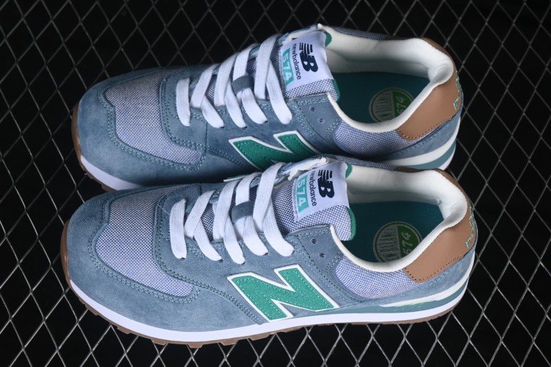 New Balance 574 Classic Retro Running Shoes with Suede and Mesh Upper - ML574PIA