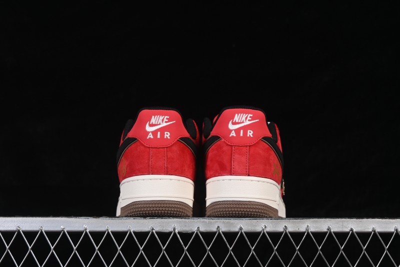 Nike Air Force 1 '07 Low Chinese New Year Running Shoes with White Red Gold Splatter Design - JP2026-157