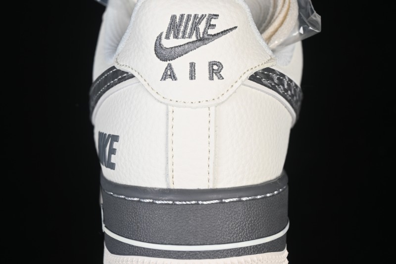 Nike Air Force 1 '07 Low Casual Sneakers in White and Dark Grey - SM6668-107