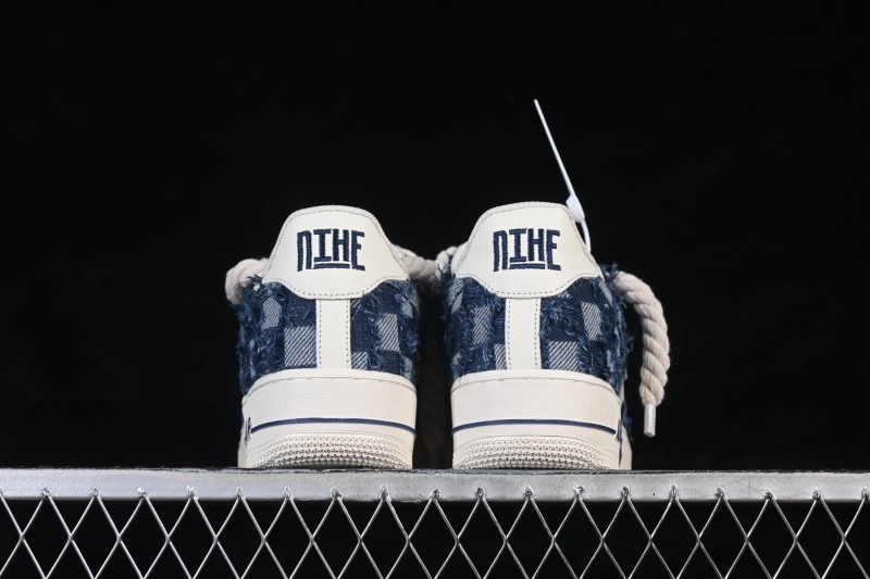 Nike Air Force 1 '07 Low Hand-Painted Ace Denim Skateboarding Shoes - FB0607-909