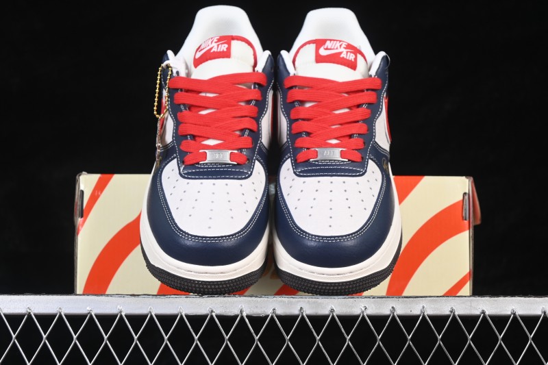 Nike Air Force 1 '07 Low Chinese New Year Edition Navy Red White Retro Basketball Sneakers - HT5088-617