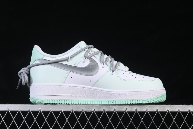Nike Air Force 1 '07 Low Casual Skateboarding Shoes with Cloud White Mint Accents - XX7981-476