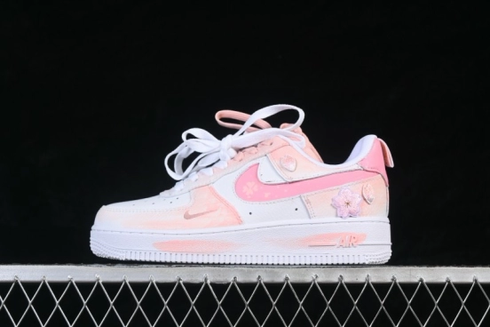 Nike Air Force 1 '07 Low Spring Wild Cherry Prelude Hand-Painted Casual Sneakers - FB8971-007