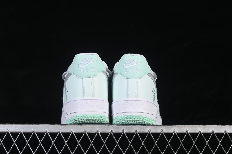 Nike Air Force 1 '07 Low Casual Skateboarding Shoes with Cloud White Mint Accents - XX7981-476