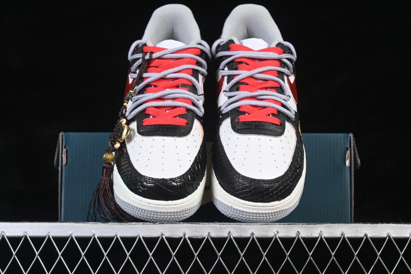 Nike Air Force 1 '07 Low Ink Pattern Fortune Hand-Painted Sneakers with Ma Year National Style Limited Edition - DX2697-111