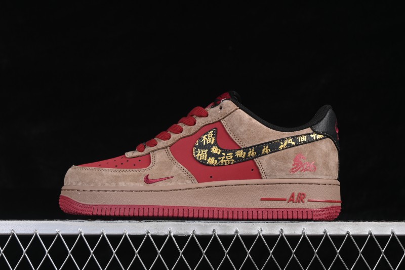 Nike Air Force 1 '07 Low Chinese New Year Limited Edition Red Suede Casual Sneakers - XD0028-009