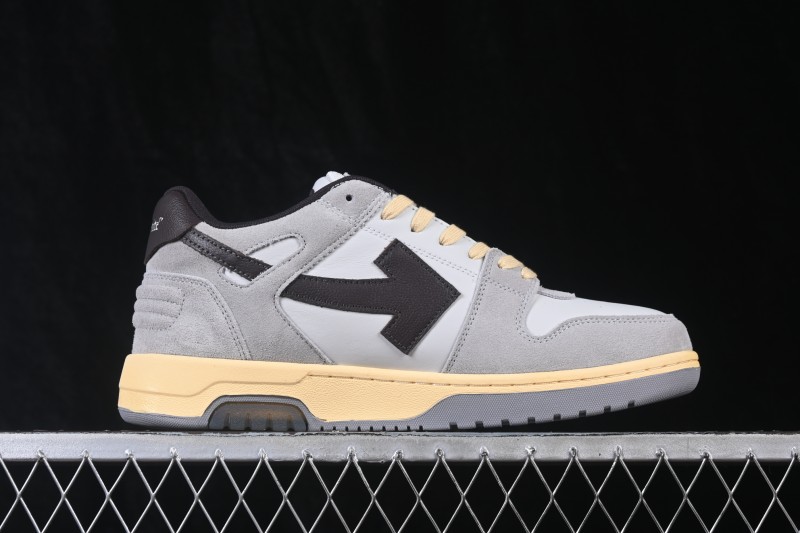Off-White Out of Office Low-Top Fashion Skate Shoes in Taupe - WME5