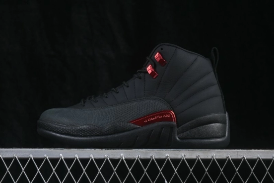 Nike Air Jordan 12 Retro OG Bloodline Men's Basketball Shoes with Premium Leather and Vibrant Red Accents - CT8013-003