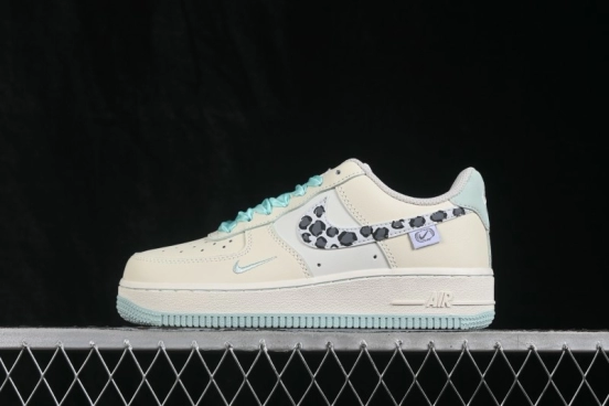 Nike Air Force 1 '07 Low Green Grape Leopard Pop Hand-Painted Graffiti Casual Sneakers - FB1839-112
