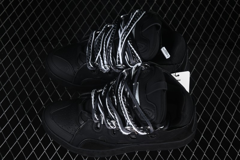 Lanvin Two-Tone Lace-Up Low-Top Casual Sneakers - AJE5