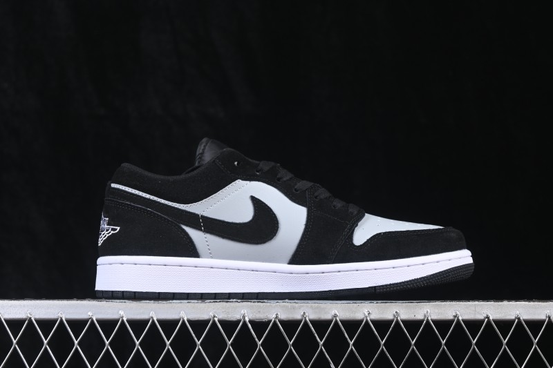 Air Jordan 1 Low Black Grey Retro Cultural Basketball Shoes - 553558-048
