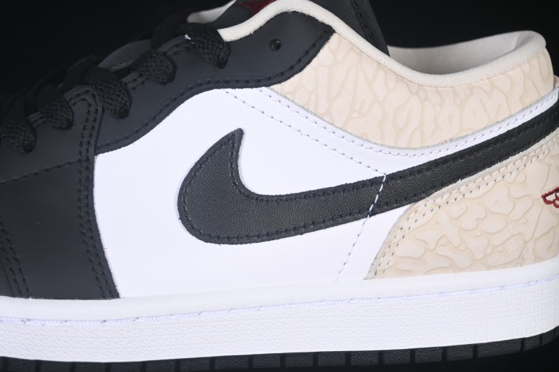 Nike Air Jordan 1 Low AJ1 Cracked Leather Color Block Low-Top Retro Cultural Basketball Shoes - IQ5490-007