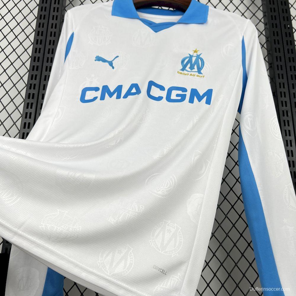 2025/26 Mens Olympique Marseille Home Long Sleeve Jersey