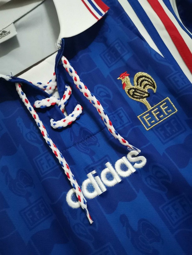 Retro 1996 France Home Jersey With EURO 1996 Patch