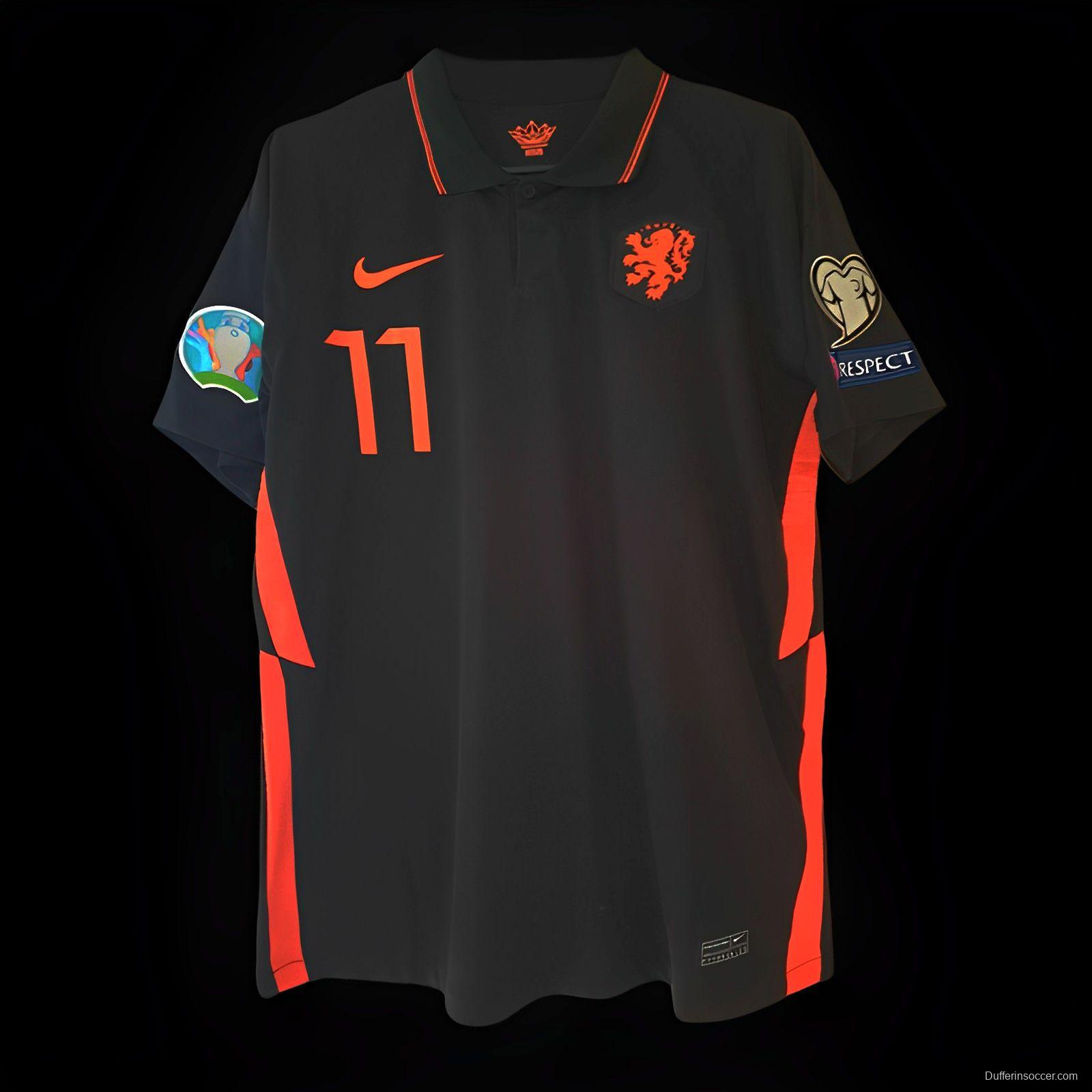 Retro 2020 Netherlands Away Black Jersey