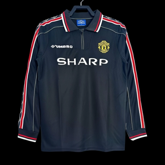 Retro 98/99 Manchester United Long Sleeve Goalkeeper Navy Jersey
