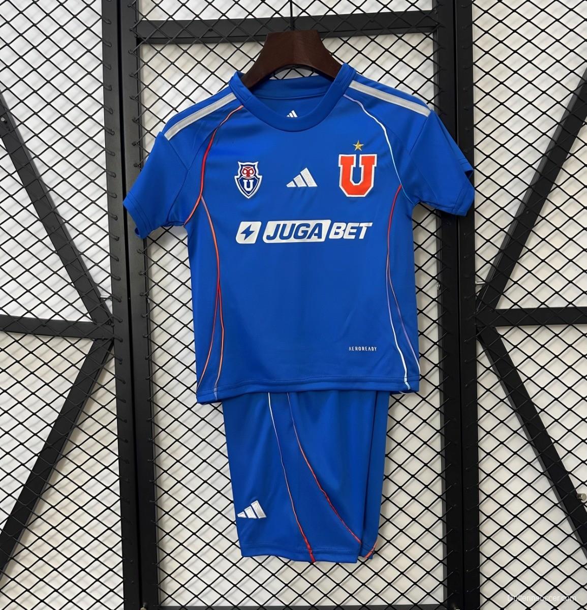 25/26 Kids Universidad De Chile Home Size 16-28 Jersey