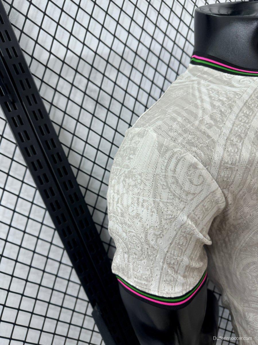 Player Version 2025 Portugal Away White with Subtle Pattern Jersey