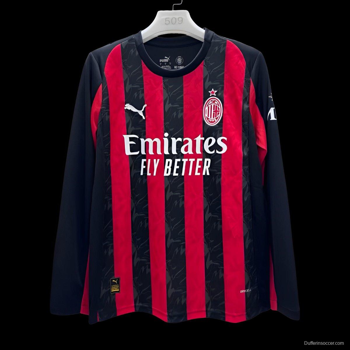 25/26 AC Milan Home Long Sleeve Jersey