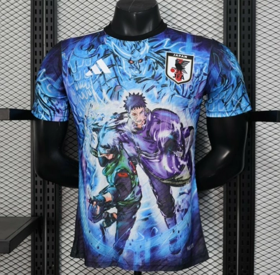 Player Version 2025 Japan Blue with Anime Combat Scene Design Jersey